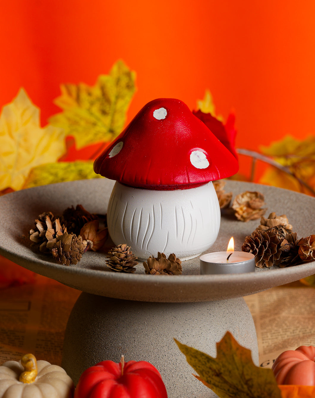 Concrete Mushroom Candle